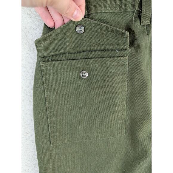 Vintage Boy Scounts BSA Cargo Pants Boys Size 10 Uniform Green Hiking Camping - Picture 14 of 16